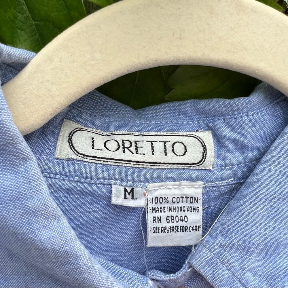 Vintage denim button down with floral embroidery - Picture 5 of 5